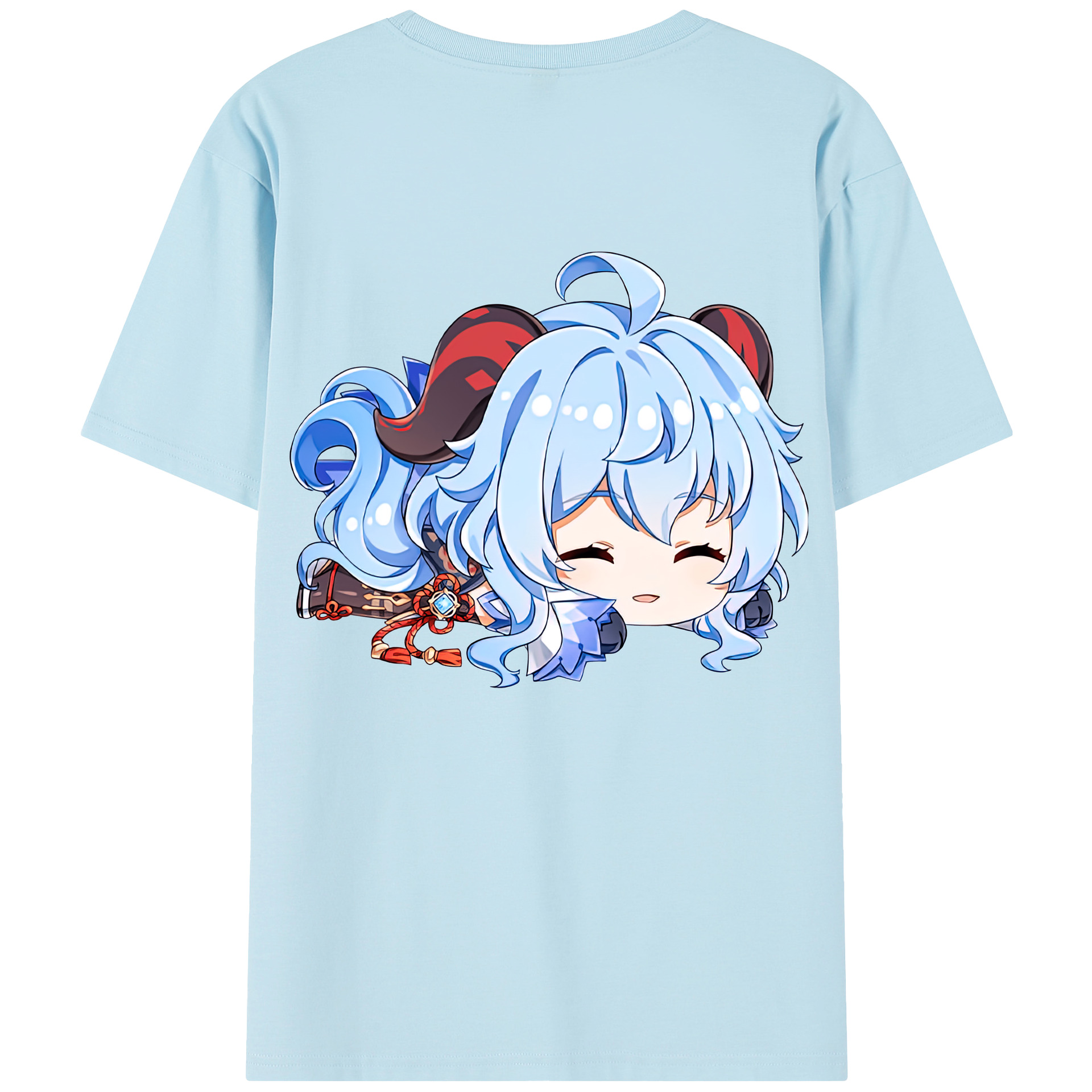 げんし神 甘雨 かんう genshin Ganyu 綿100％半袖Tシャツ（背面プリント）